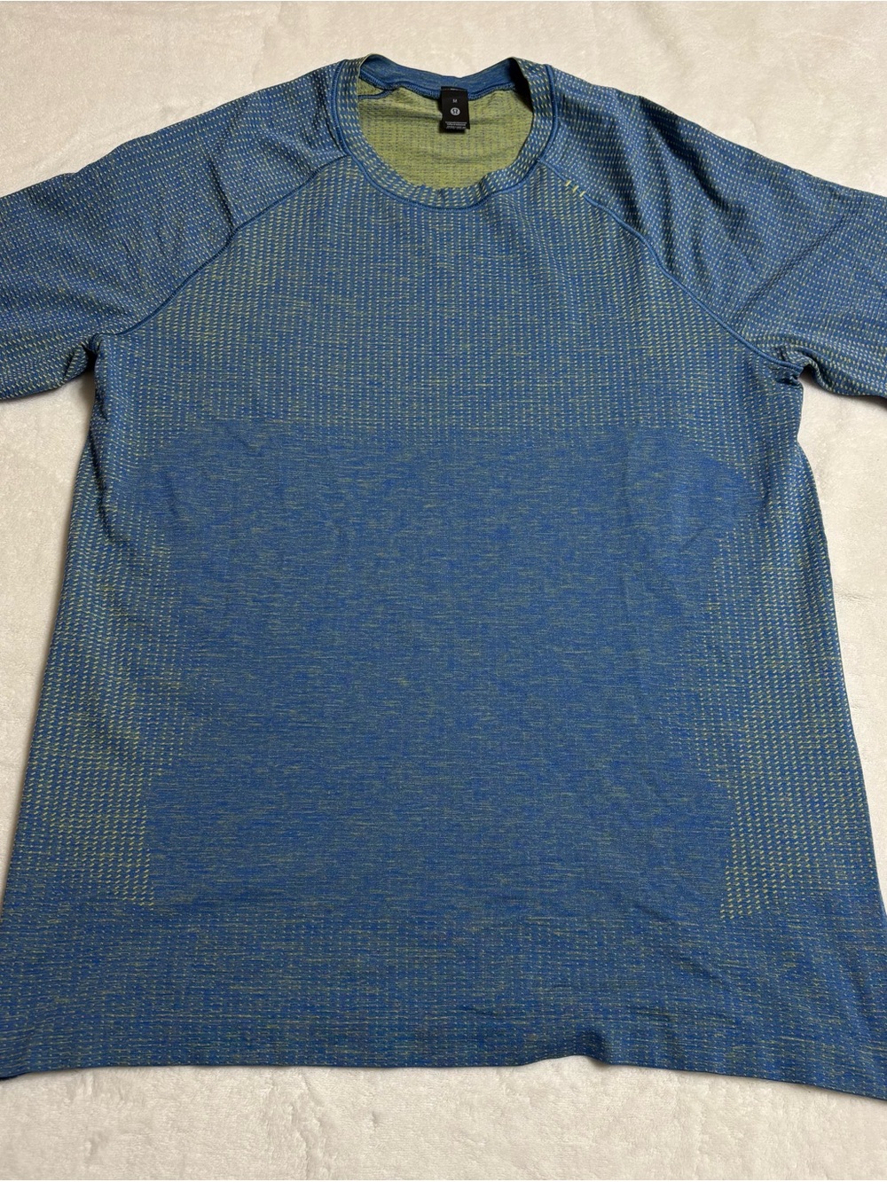 lululemon athletica Short Sleeve Crew — Blue with Green Accent
